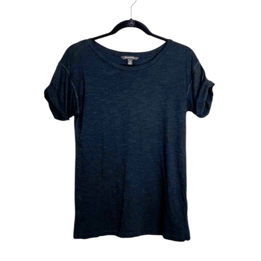 BANANA REPUBLIC Classic Basic Short Sleeve Roll Sleeve Cotton Modal Slub Tee